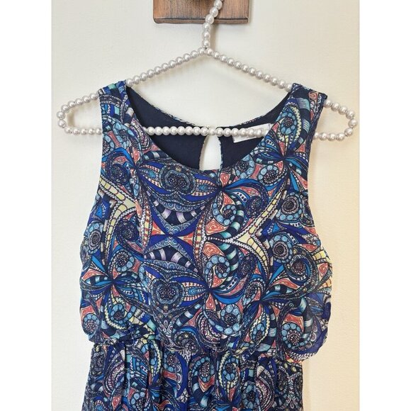 Laura Guidotti Womens Size Small Blue Sleeveless Maxi Dress Silk Blend - Picture 2 of 6